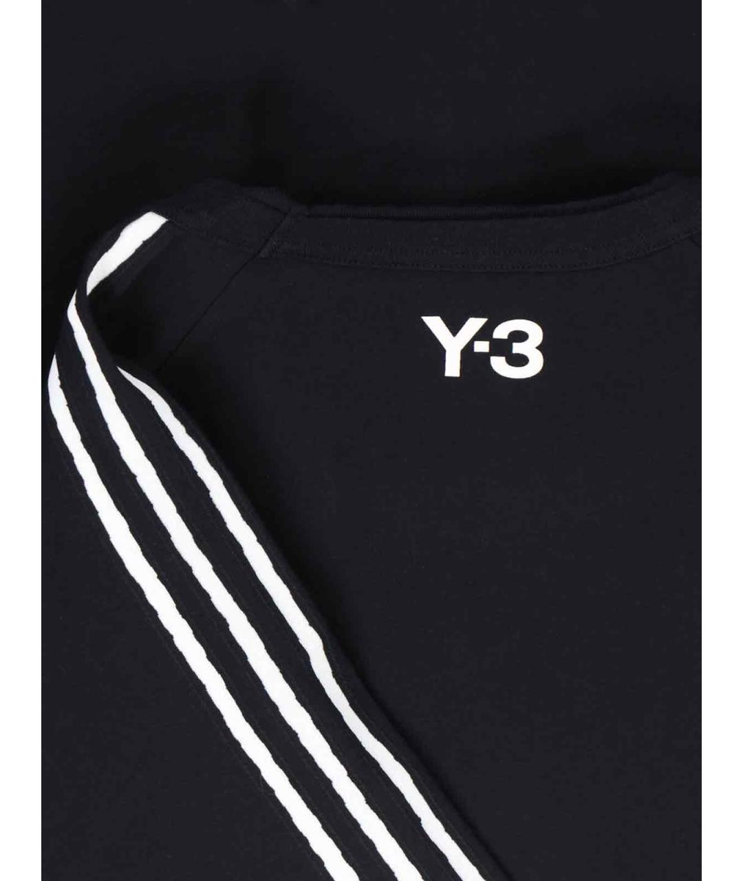 Y-3 Черная хлопковая футболка, фото 3