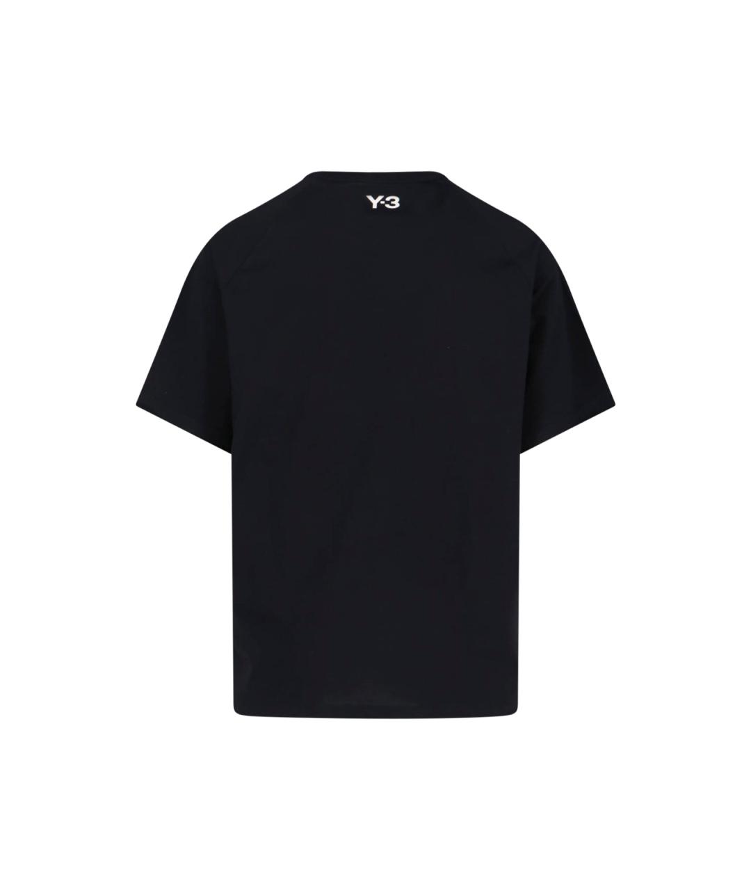 Y-3 Черная хлопковая футболка, фото 2