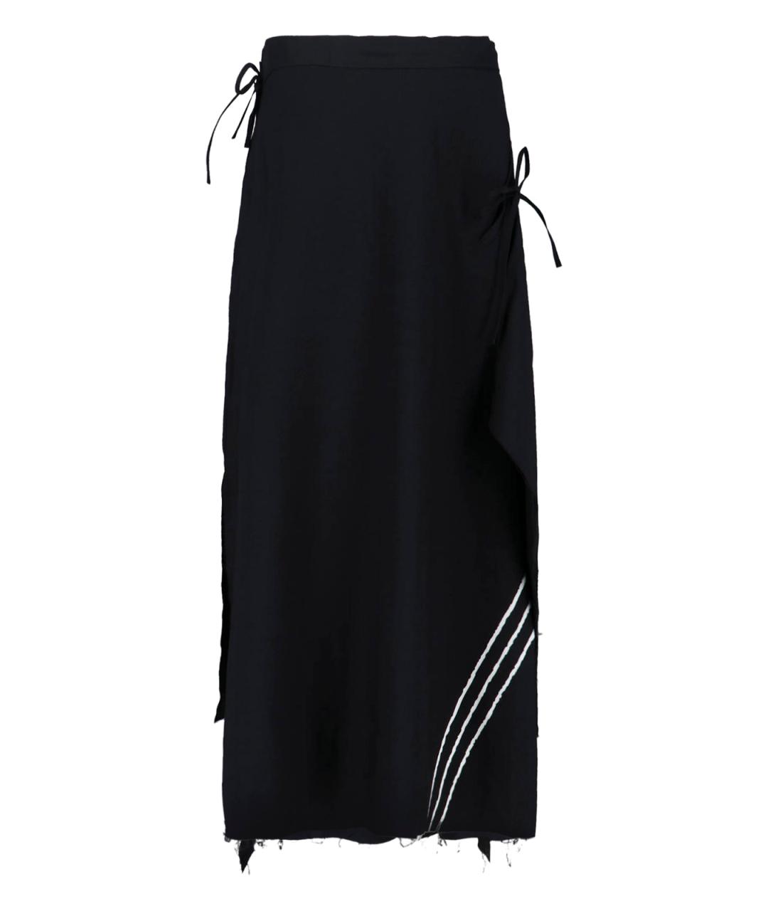 Y-3 Черная полиэстеровая юбка миди, фото 2