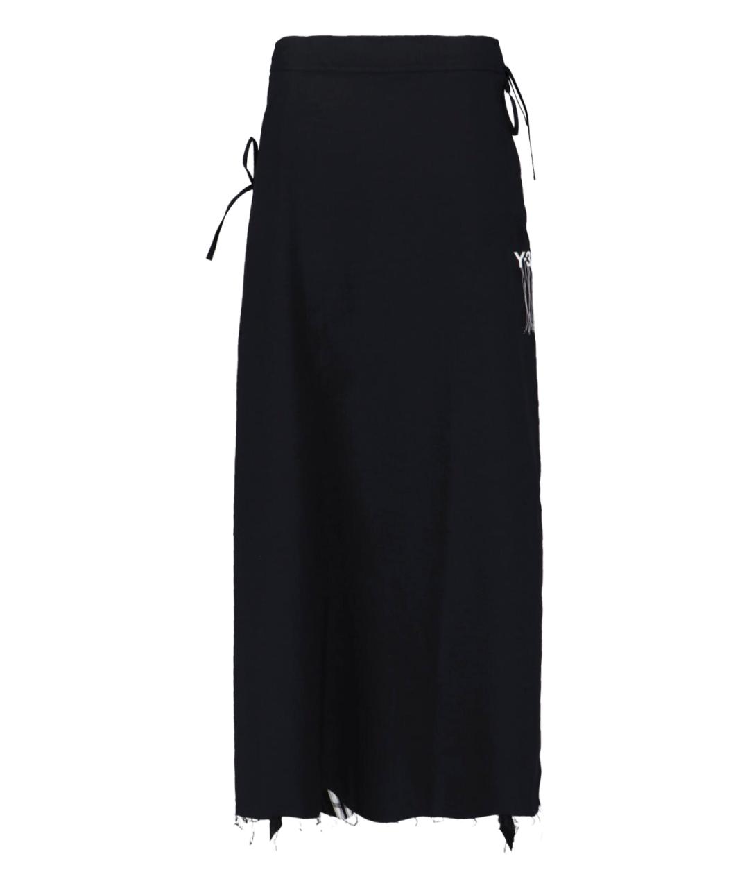 Y-3 Черная полиэстеровая юбка миди, фото 1