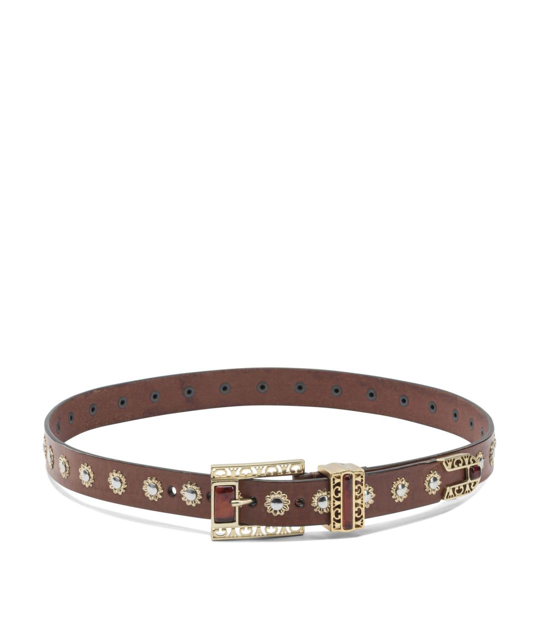 GOLDEN GOOSE DELUXE BRAND Коричневый кожаный ремень, фото 1