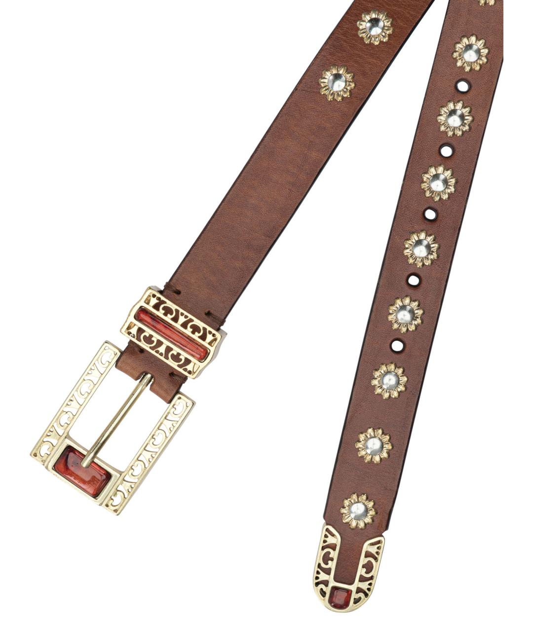 GOLDEN GOOSE DELUXE BRAND Коричневый кожаный ремень, фото 2