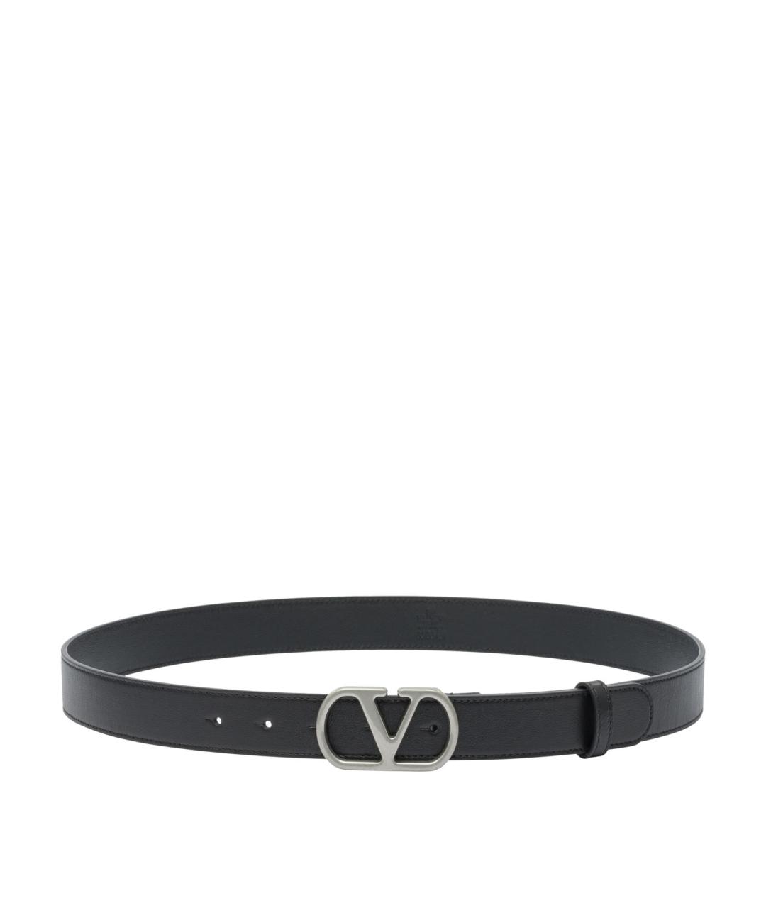VALENTINO Черный кожаный ремень, фото 1