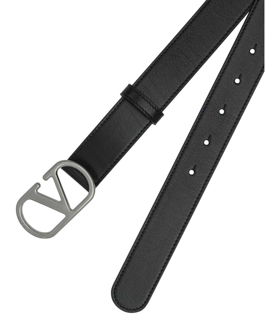 VALENTINO Черный кожаный ремень, фото 2