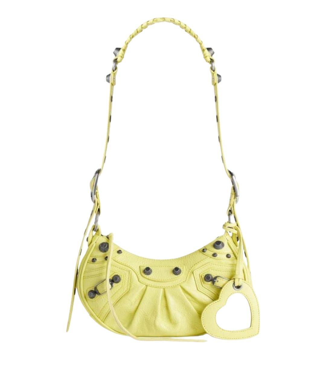 BALENCIAGA Желтая кожаная сумка через плечо, фото 1