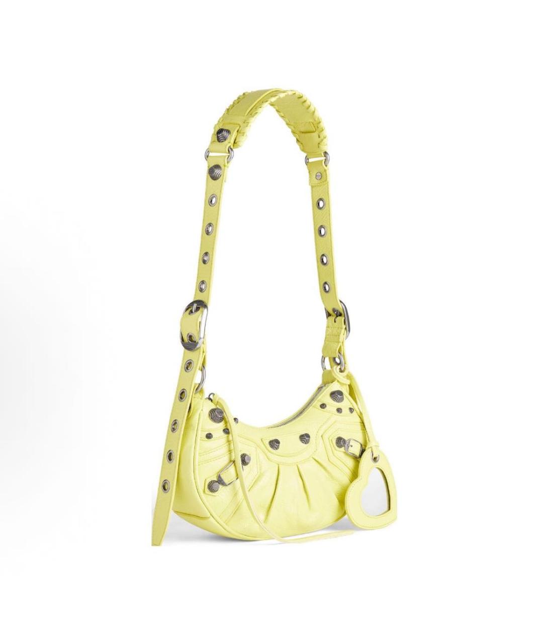 BALENCIAGA Желтая кожаная сумка через плечо, фото 2