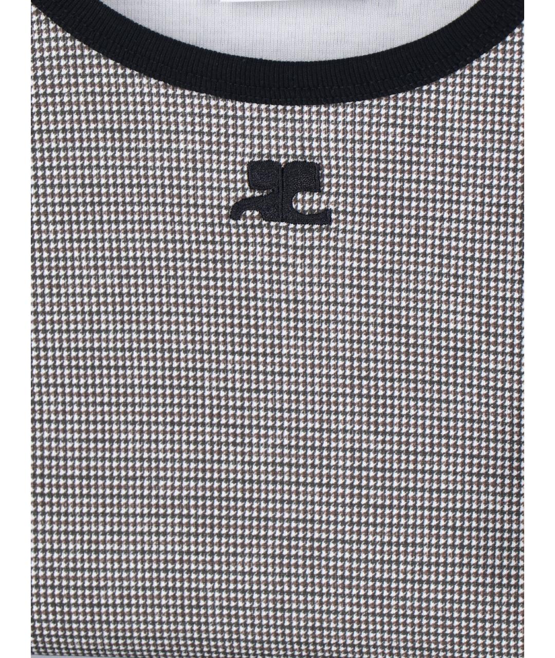 COURREGES Серая хлопковая футболка, фото 3