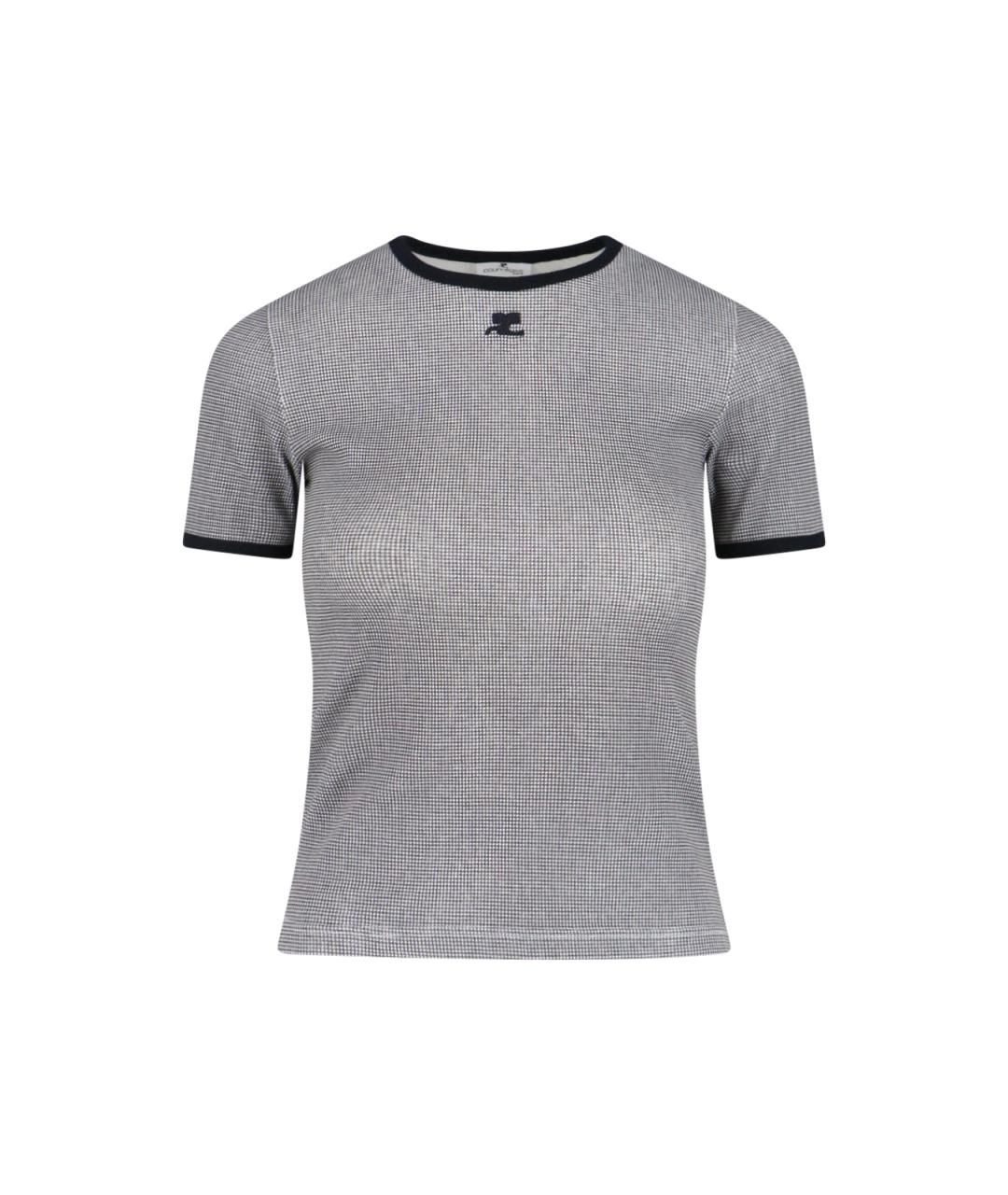 COURREGES Серая хлопковая футболка, фото 1