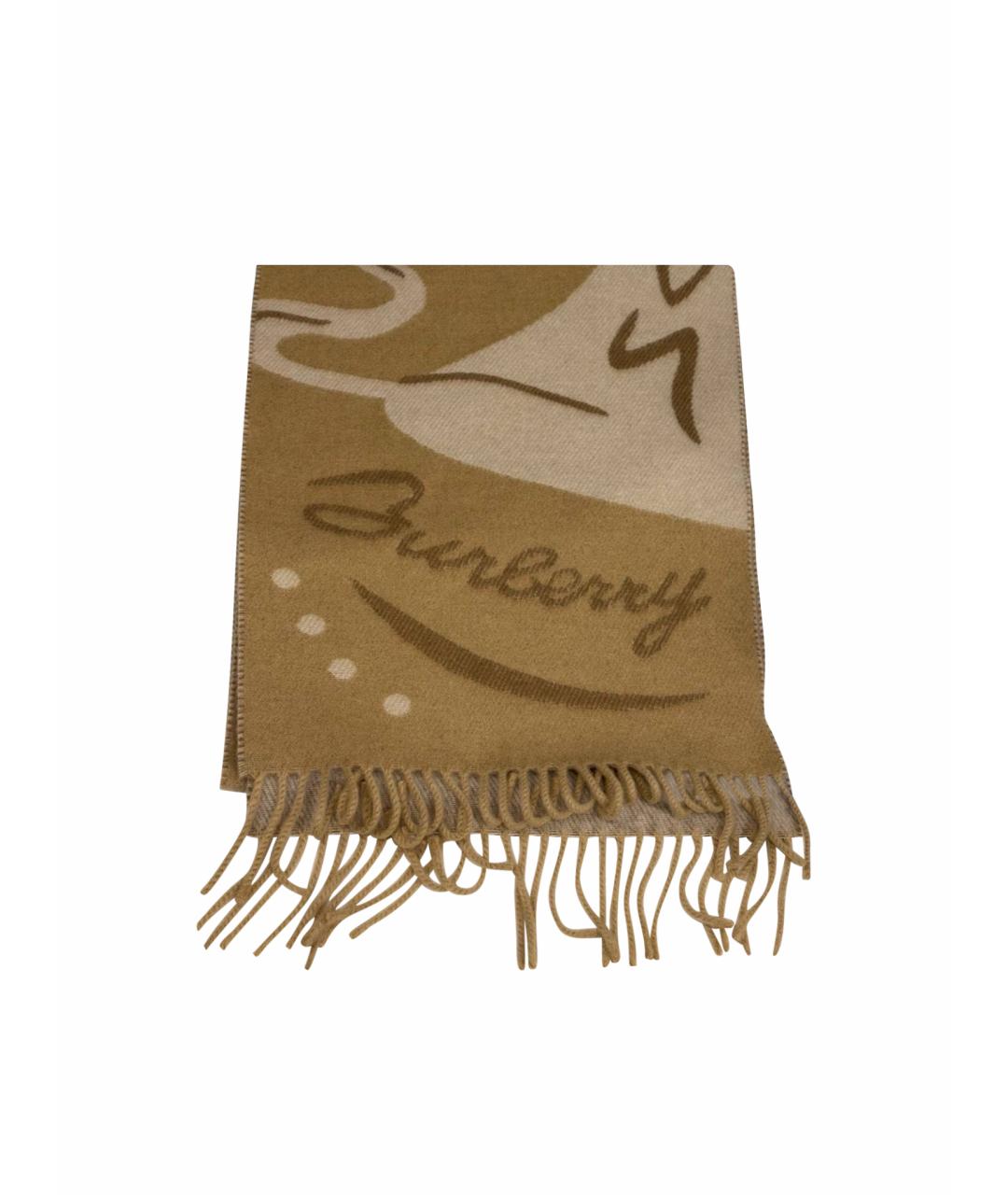 BURBERRY Бежевый кашемировый шарф, фото 1