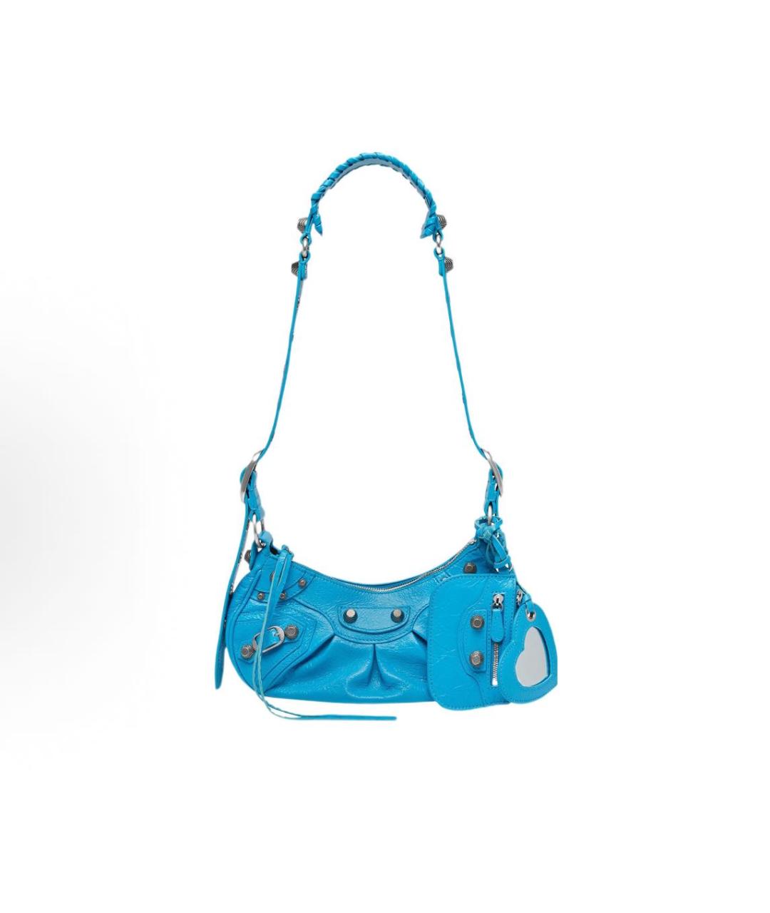 BALENCIAGA Голубая кожаная сумка через плечо, фото 5