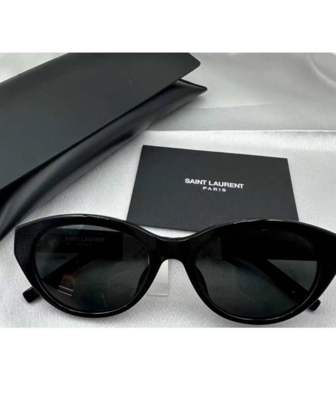 SAINT LAURENT Черные пластиковые солнцезащитные очки, фото 4