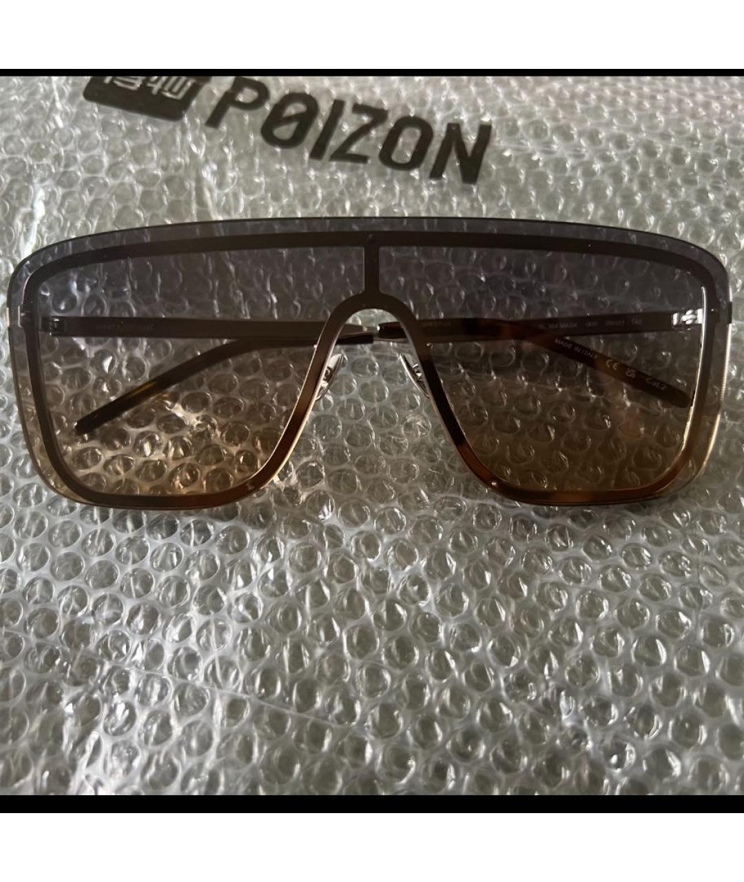 SAINT LAURENT Серебряные металлические солнцезащитные очки, фото 3