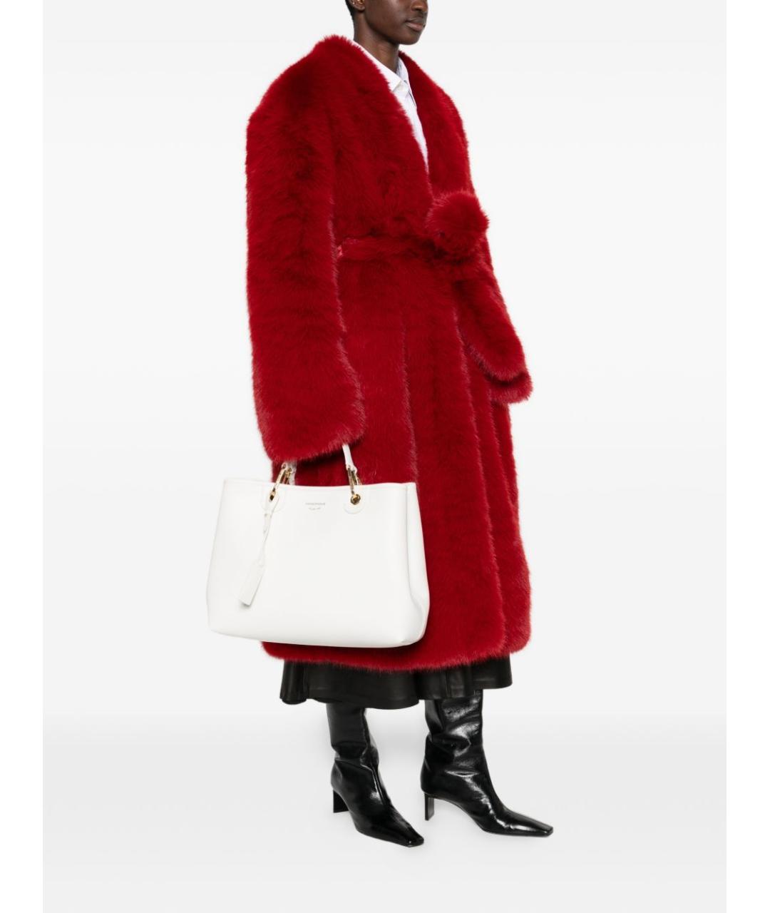 EMPORIO ARMANI Белая сумка тоут из искусственной кожи, фото 3