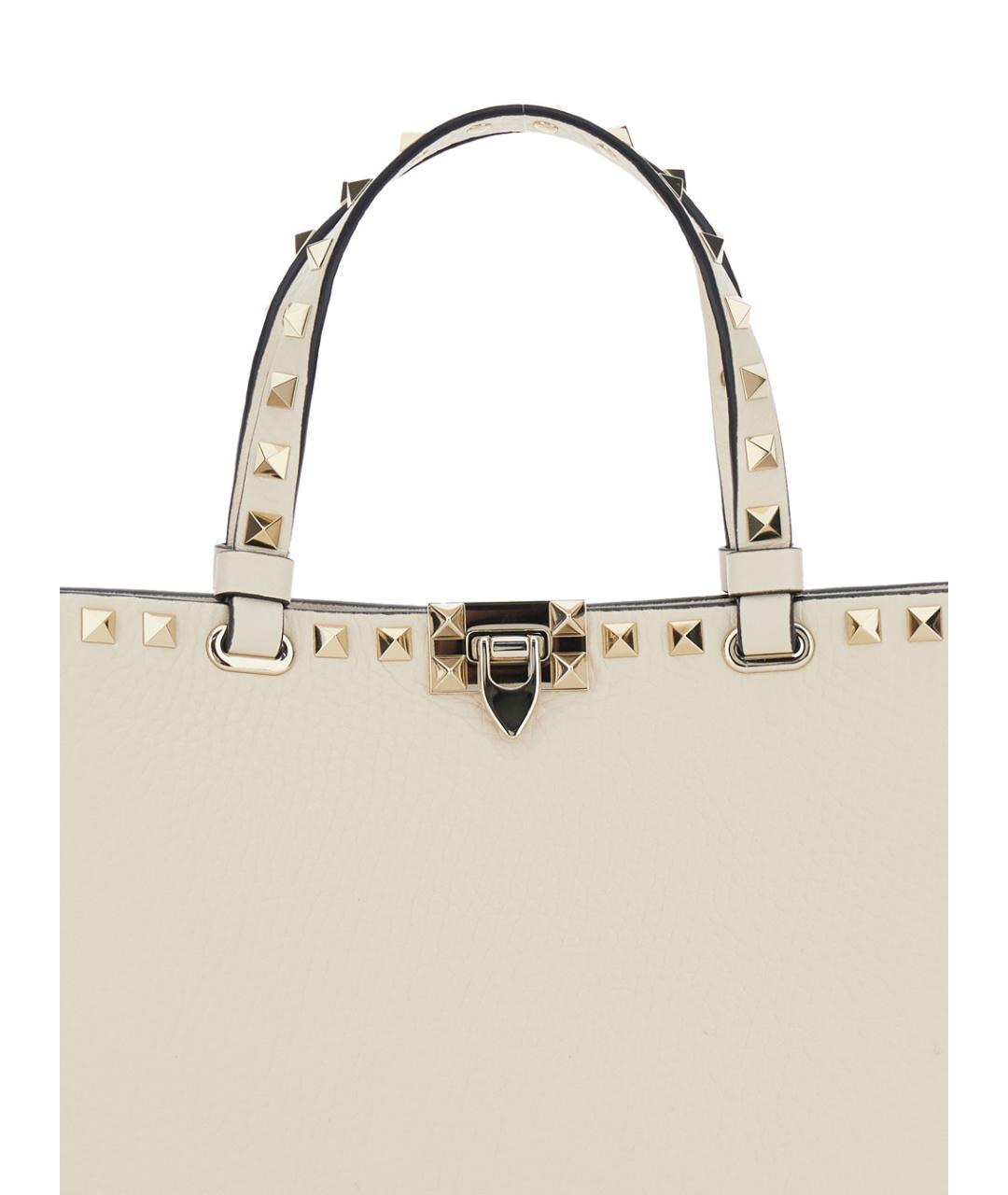 VALENTINO Белая кожаная сумка с короткими ручками, фото 3