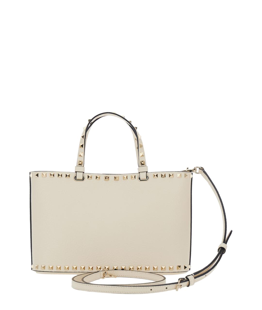 VALENTINO Белая кожаная сумка с короткими ручками, фото 2