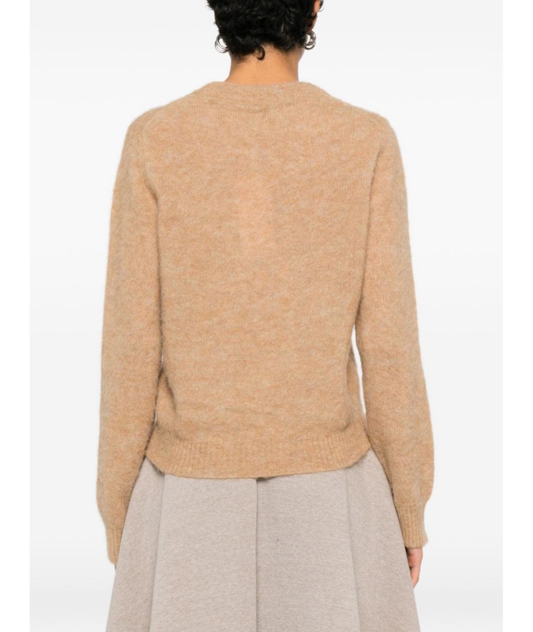 GANNI Бежевый шерстяной джемпер / свитер, фото 2