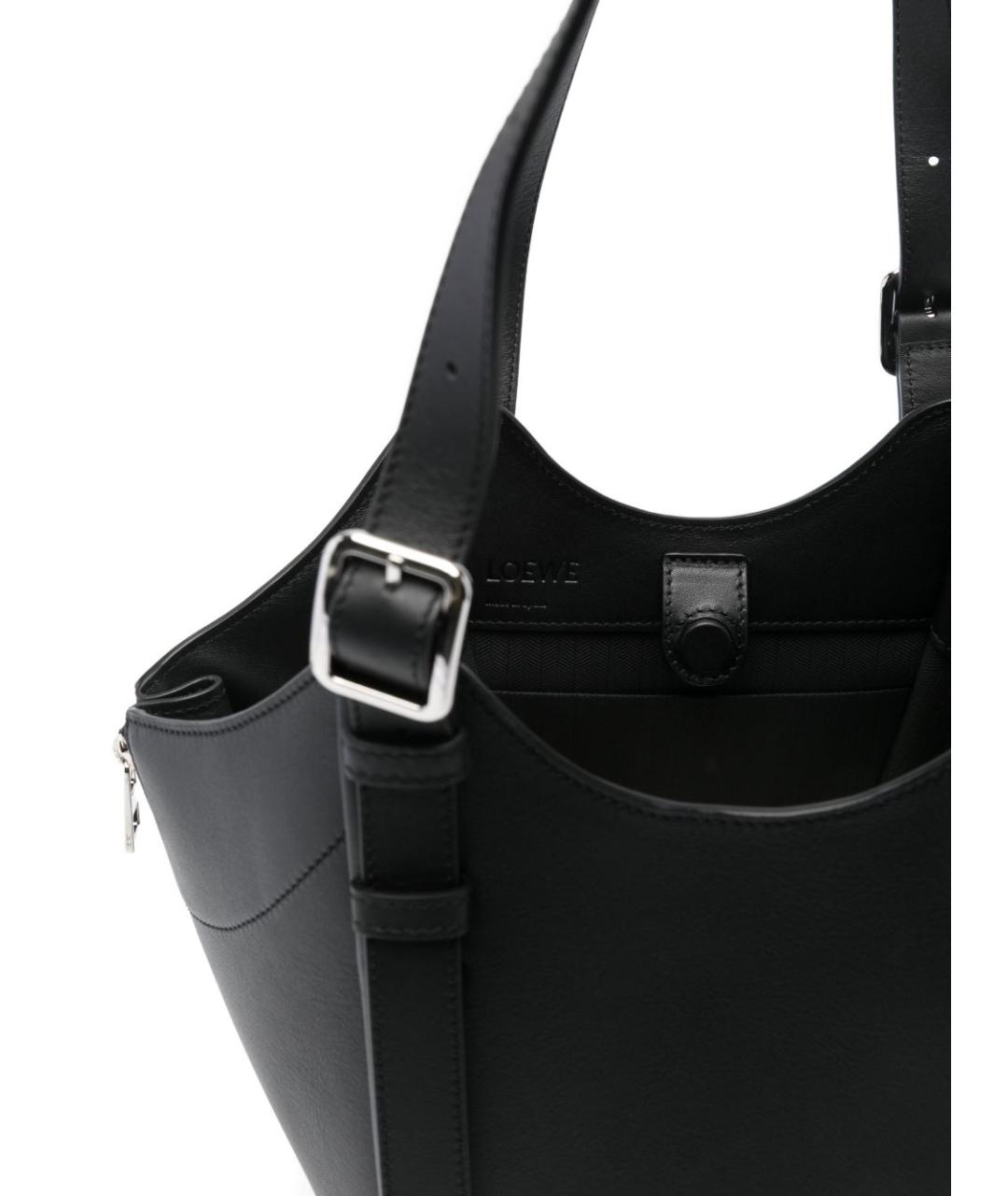 LOEWE Черная кожаная сумка тоут, фото 3