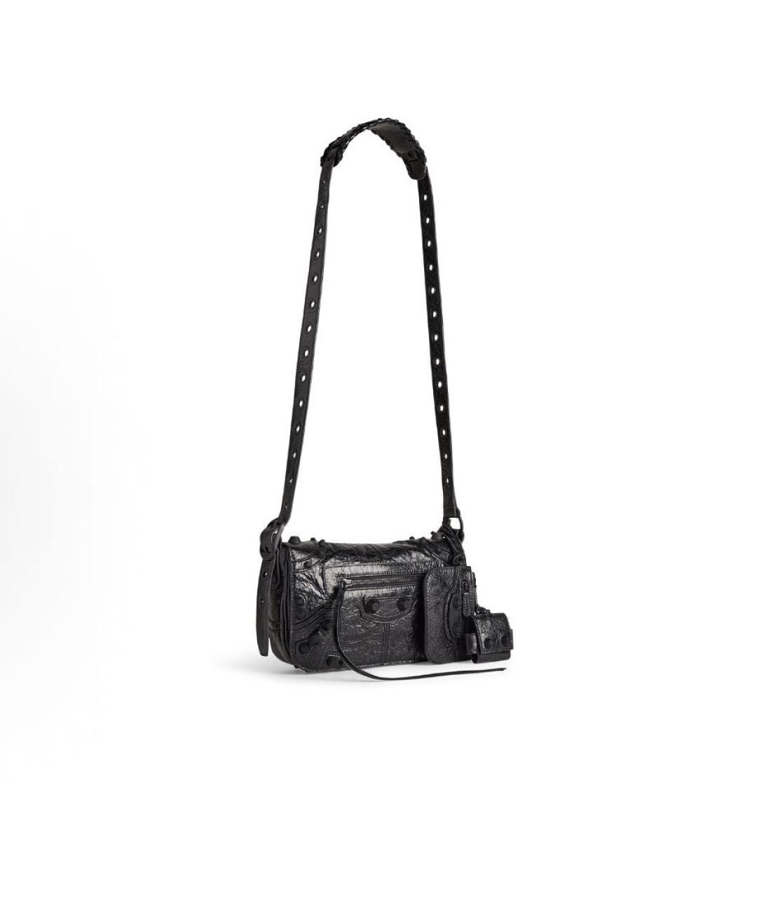 BALENCIAGA Черная кожаная сумка через плечо, фото 3