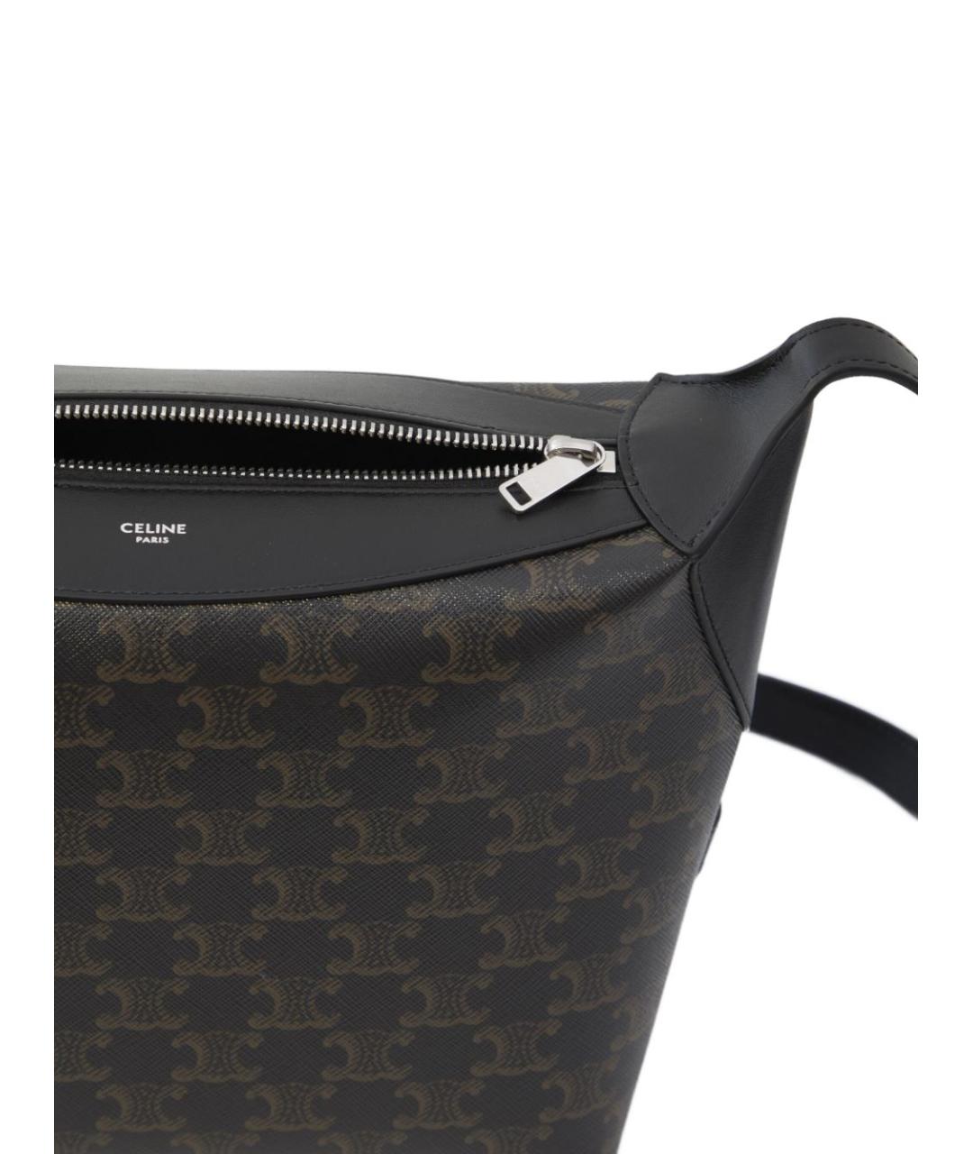 CELINE Черная кожаная сумка на плечо, фото 3