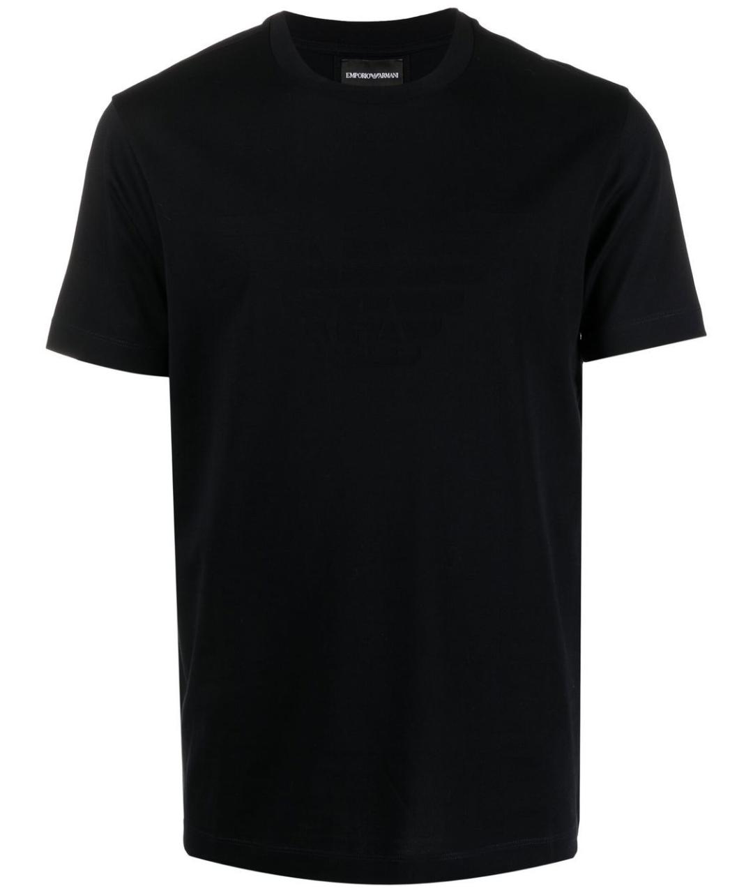 EMPORIO ARMANI Синяя хлопковая футболка, фото 1