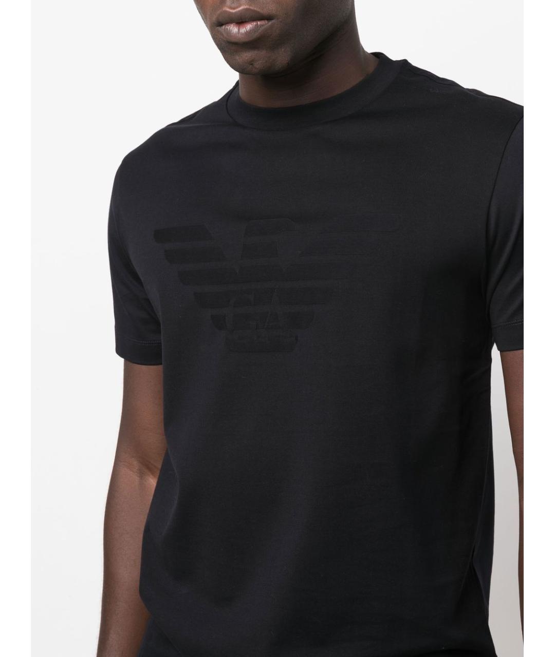 EMPORIO ARMANI Синяя хлопковая футболка, фото 3