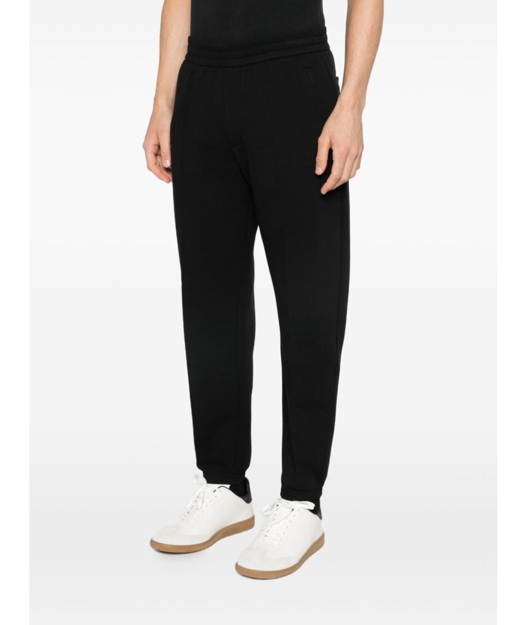 EMPORIO ARMANI Черные хлопковые повседневные брюки, фото 4