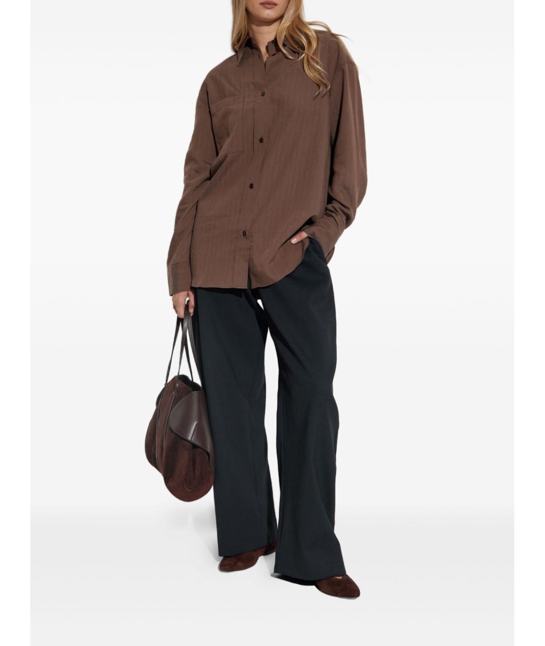 STUDIO NICHOLSON Черные полиэстеровые прямые брюки, фото 3