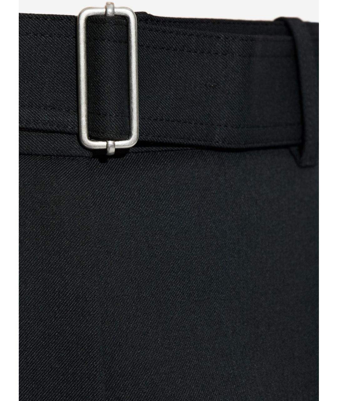 STUDIO NICHOLSON Черные полиэстеровые прямые брюки, фото 2