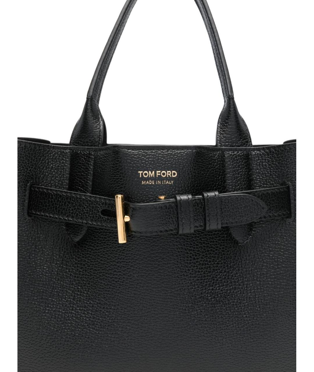 TOM FORD Черная кожаная сумка тоут, фото 2