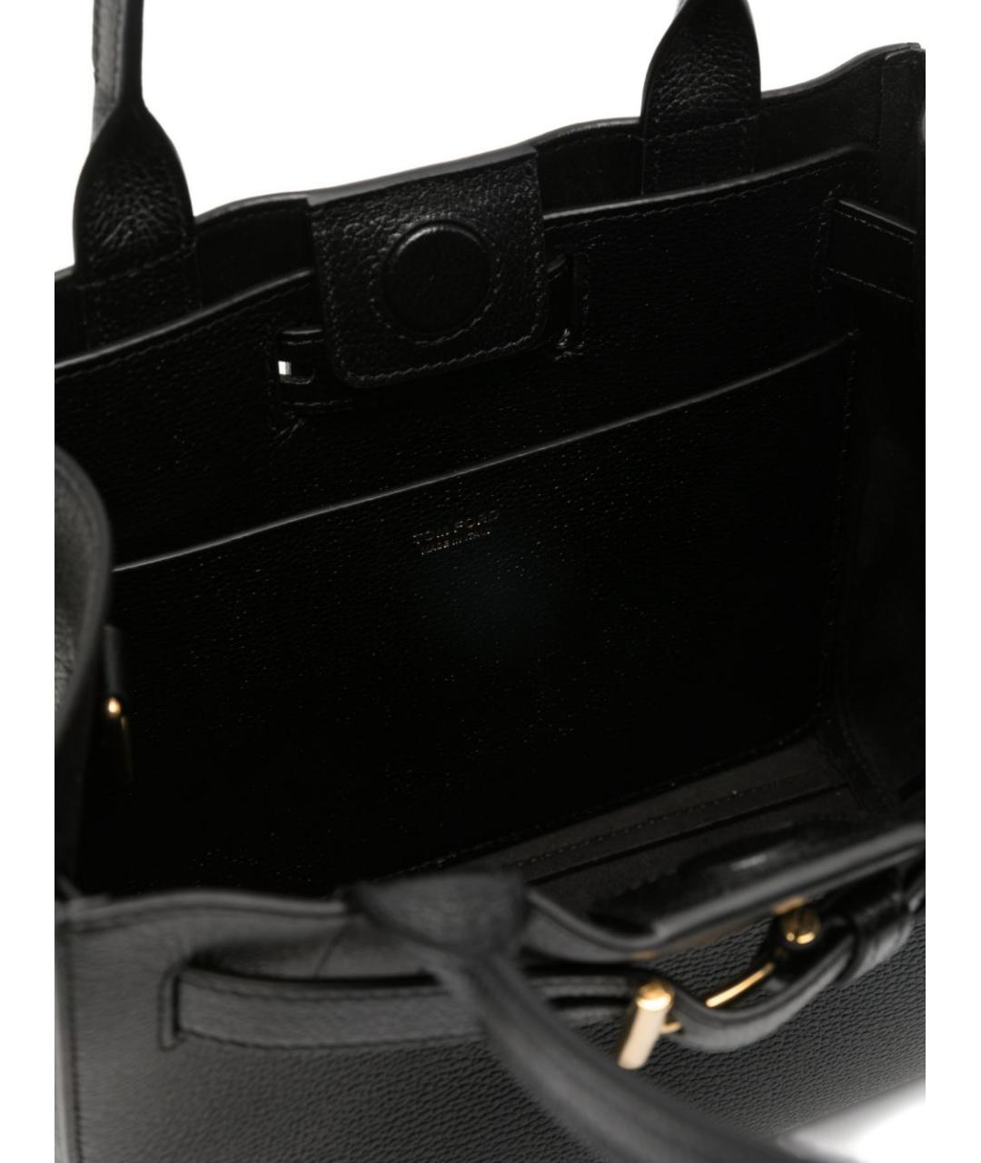 TOM FORD Черная кожаная сумка тоут, фото 4