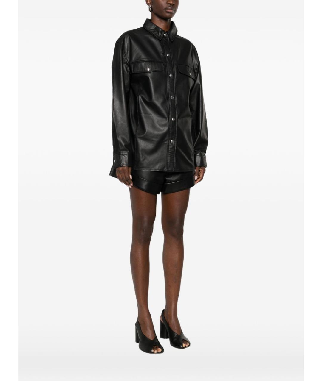 IRO Черная кожаная рубашка, фото 3