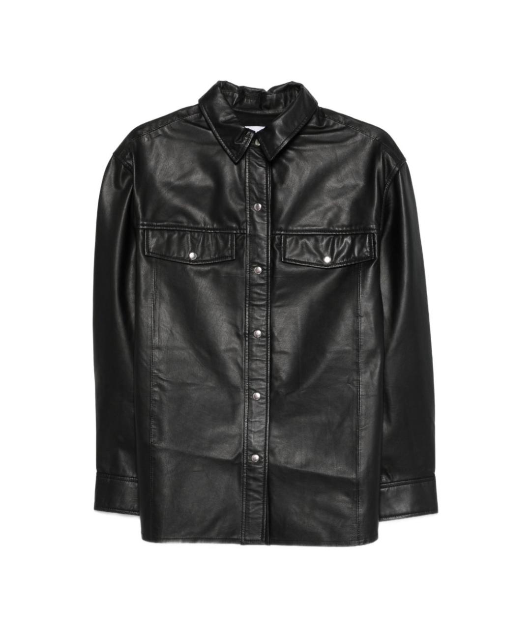 IRO Черная кожаная рубашка, фото 1