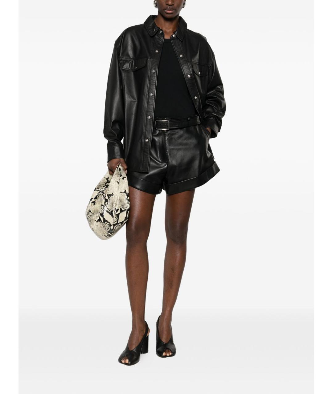 IRO Черная кожаная рубашка, фото 2