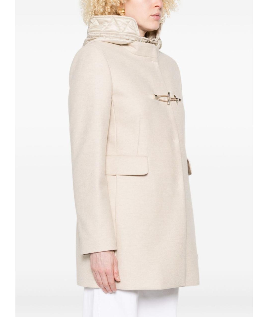 FAY Бежевое шерстяное пальто, фото 4
