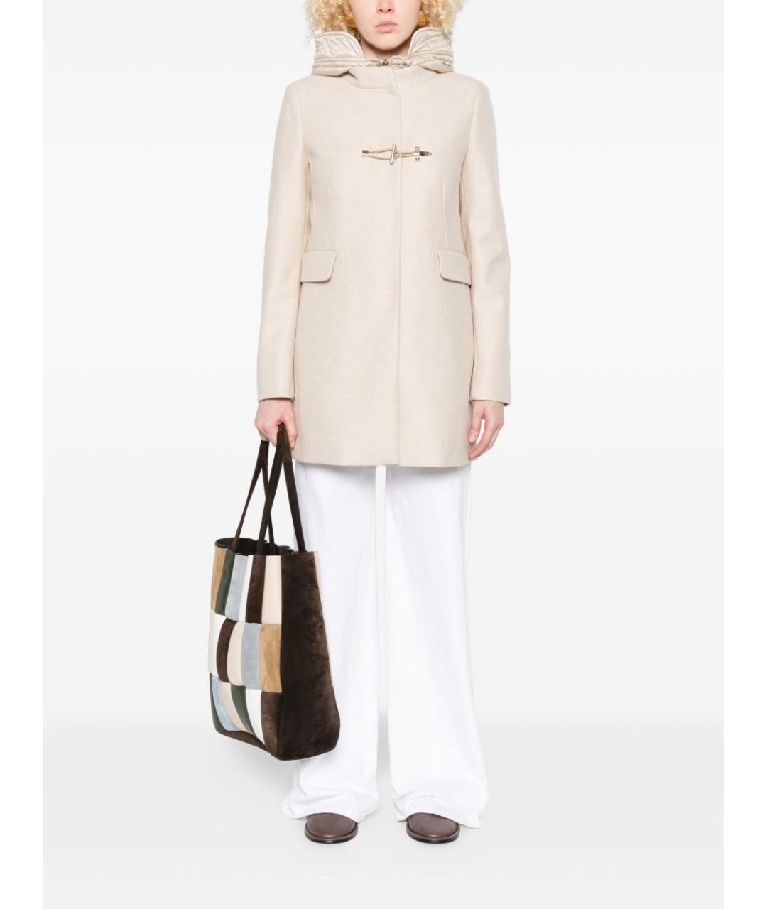 FAY Бежевое шерстяное пальто, фото 2