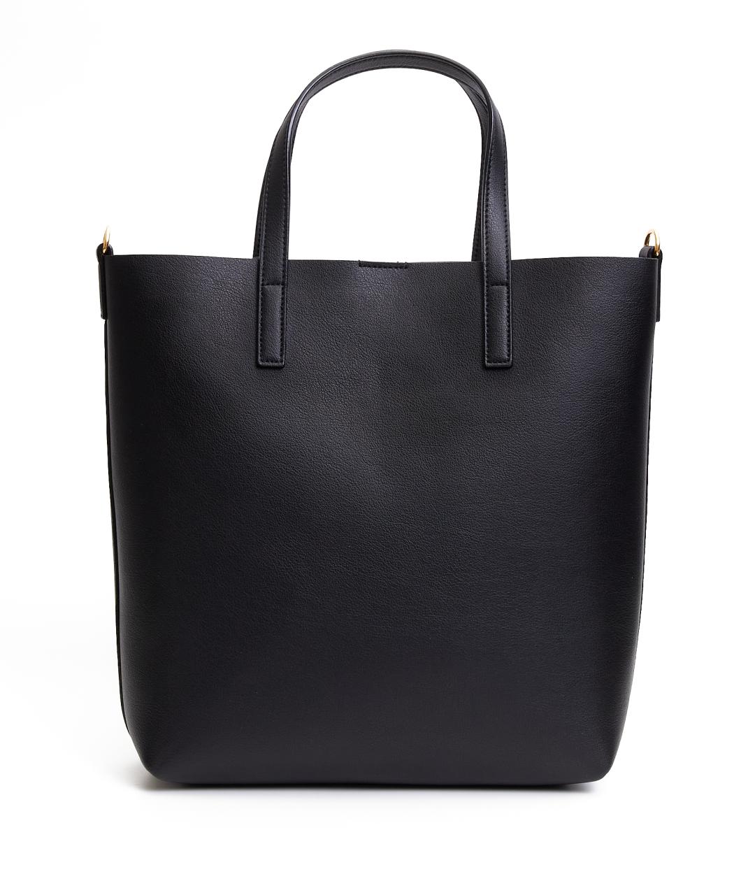 SAINT LAURENT Черная кожаная сумка тоут, фото 3