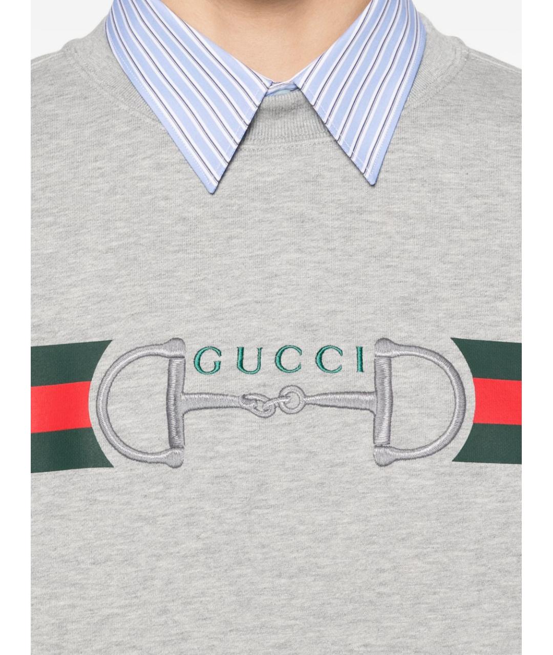 GUCCI Серый хлопковый джемпер / свитер, фото 5
