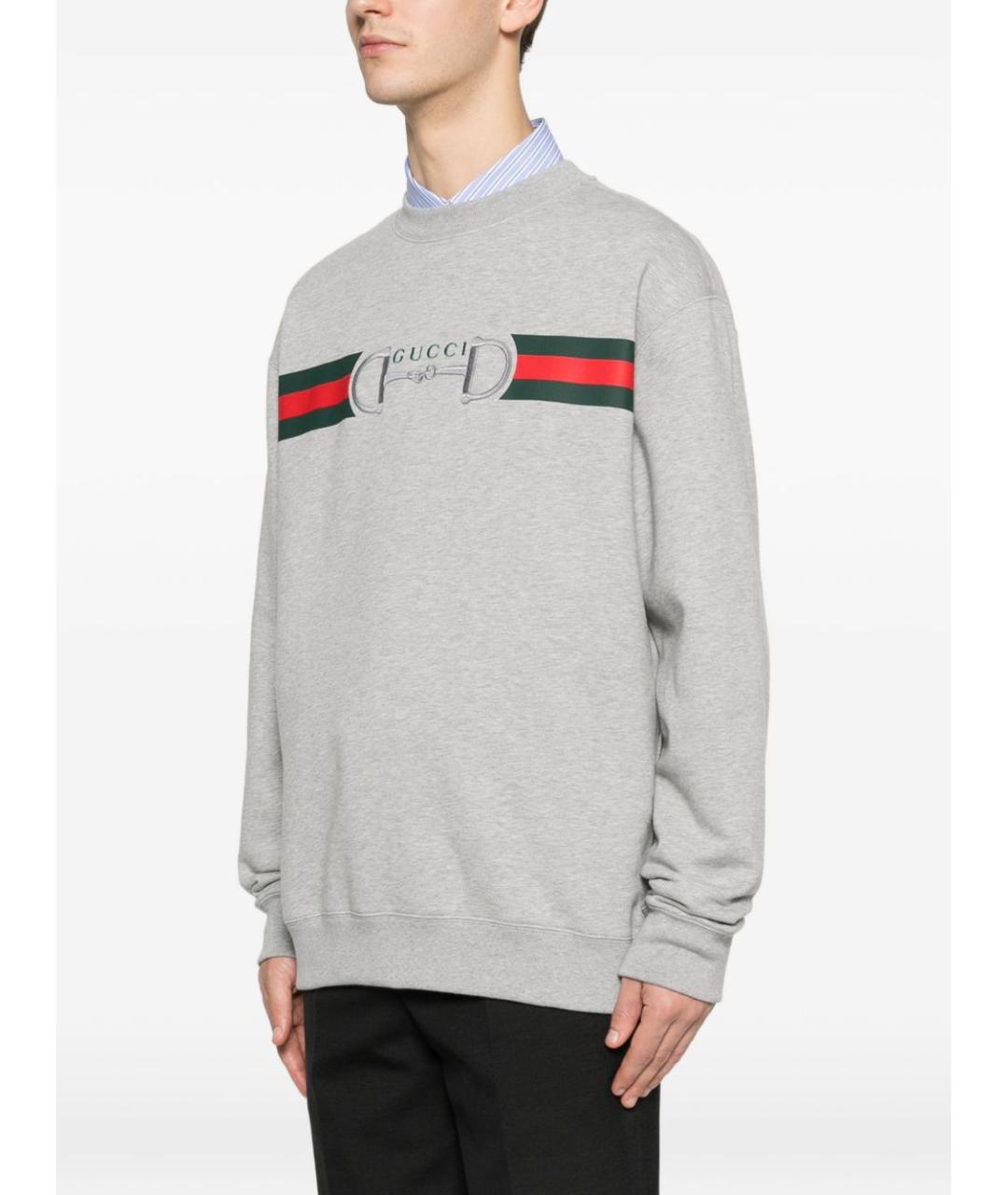 GUCCI Серый хлопковый джемпер / свитер, фото 2