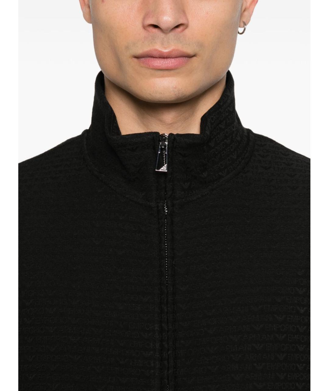 EMPORIO ARMANI Черный хлопковый джемпер / свитер, фото 3