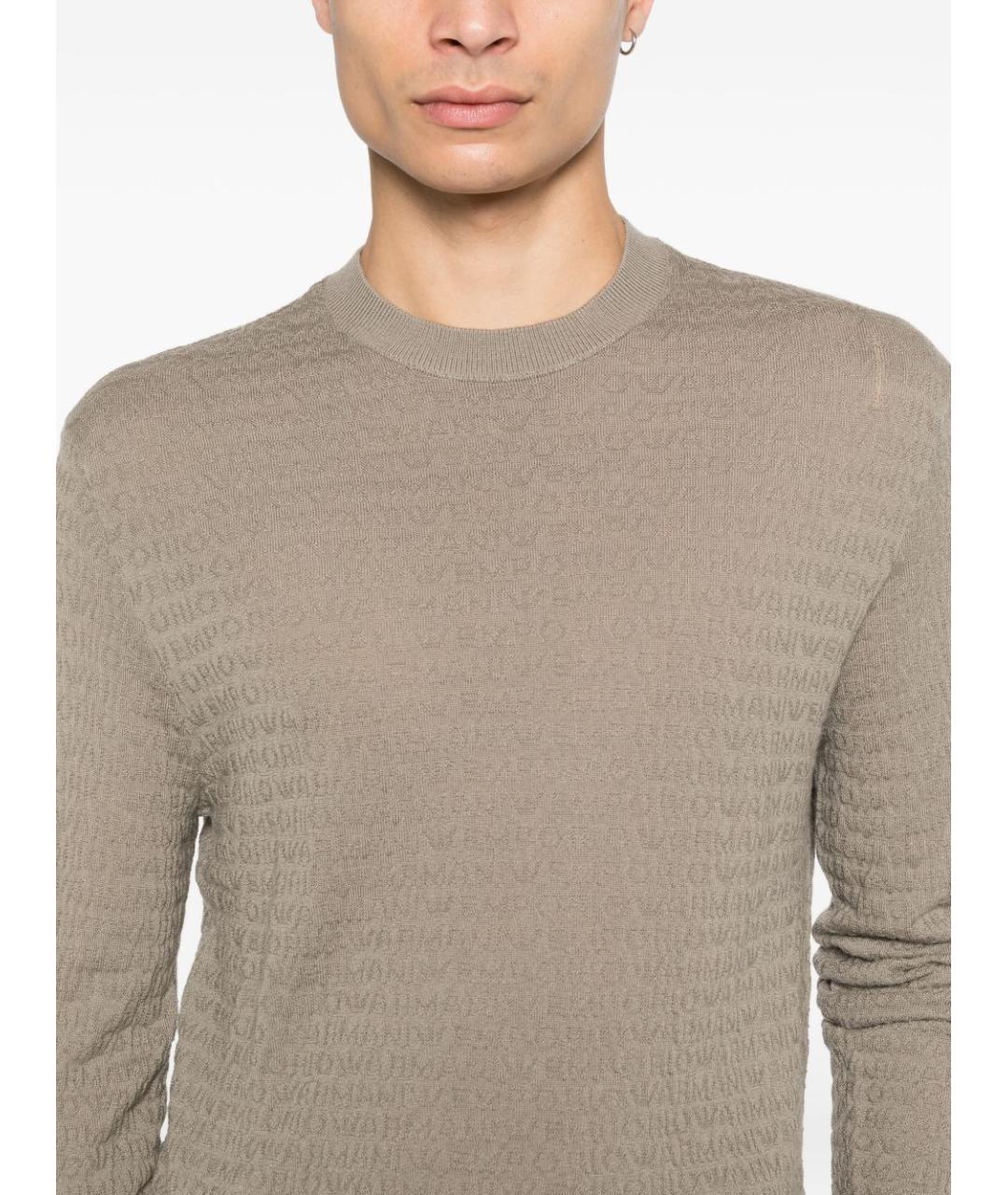 EMPORIO ARMANI Серый шерстяной джемпер / свитер, фото 4