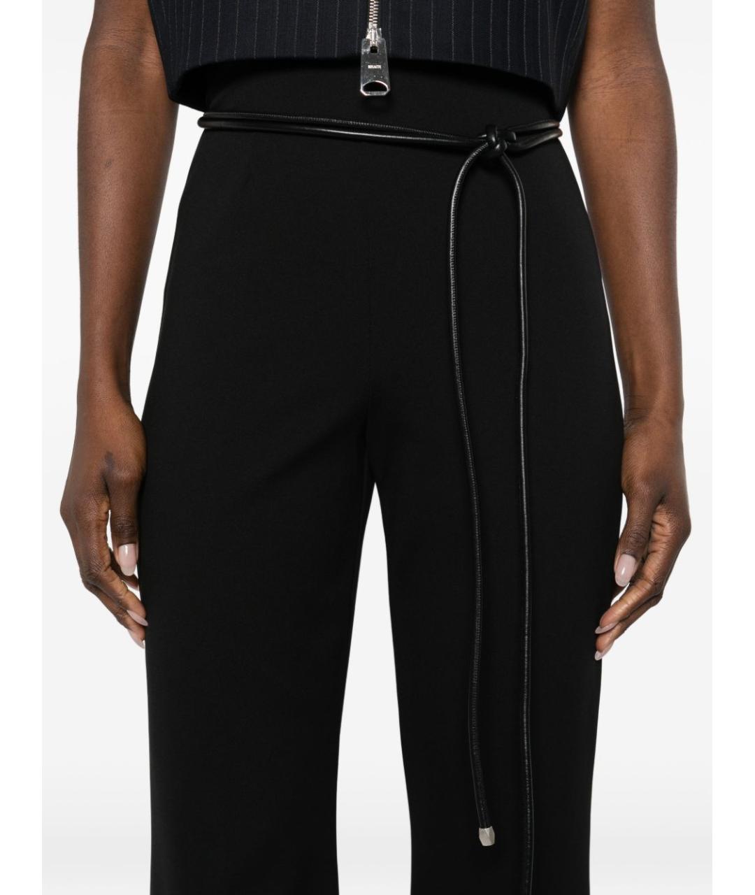 SPORTMAX Черные полиамидовые прямые брюки, фото 2