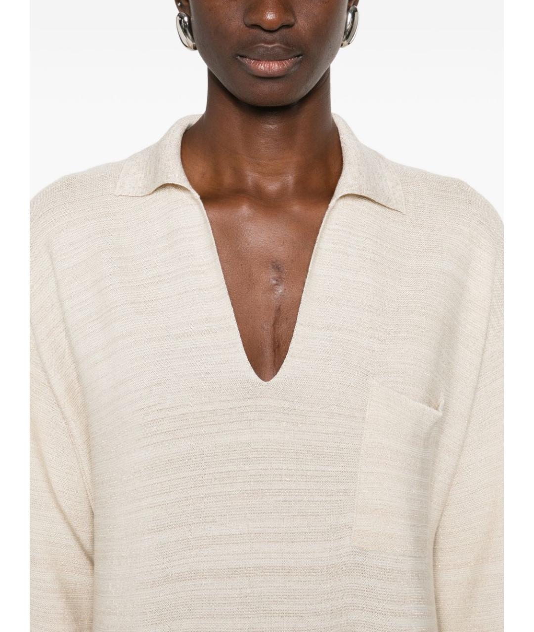 FABIANA FILIPPI Бежевое хлопковое платье, фото 2