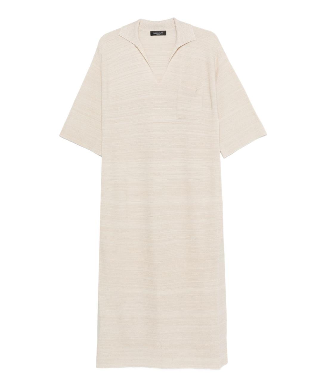 FABIANA FILIPPI Бежевое хлопковое платье, фото 1