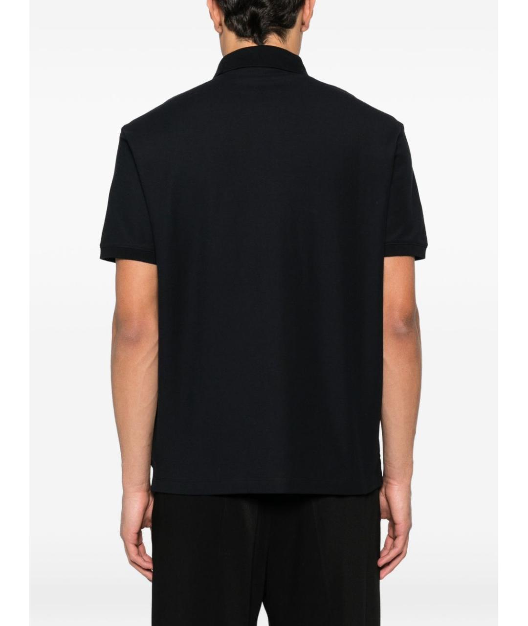 EMPORIO ARMANI Темно-синее хлопковое поло с коротким рукавом, фото 2