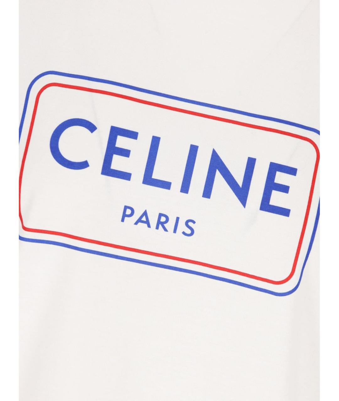 CELINE Белая хлопковая футболка, фото 4