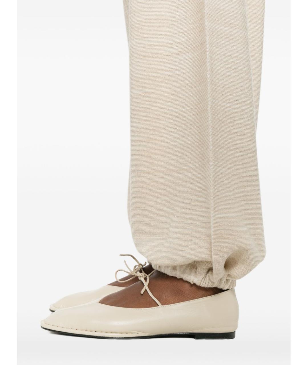 FABIANA FILIPPI Бежевые хлопковые прямые брюки, фото 3