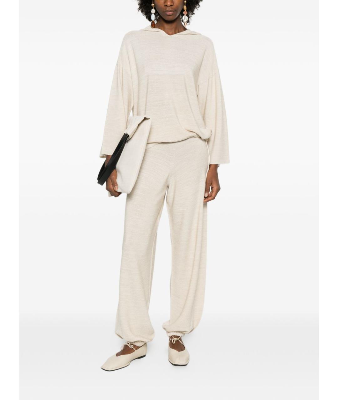 FABIANA FILIPPI Бежевые хлопковые прямые брюки, фото 2