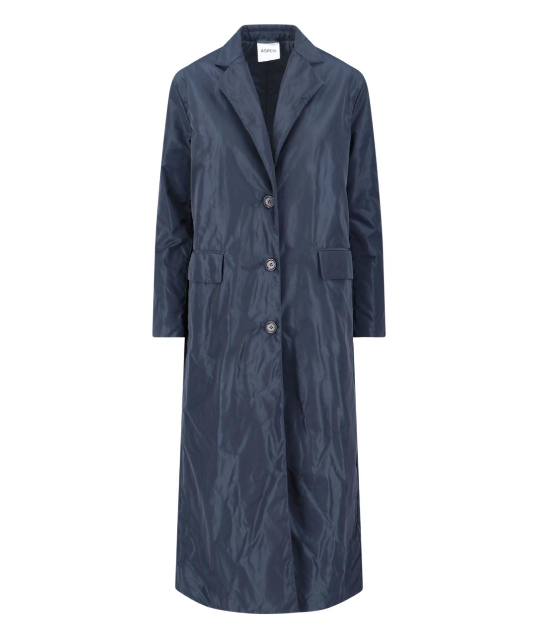 ASPESI Синее полиэстеровое пальто, фото 1