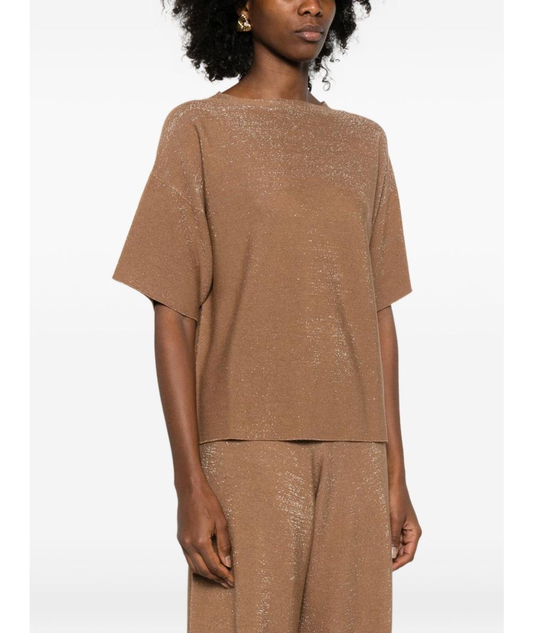 FABIANA FILIPPI Коричневый хлопковый джемпер / свитер, фото 3