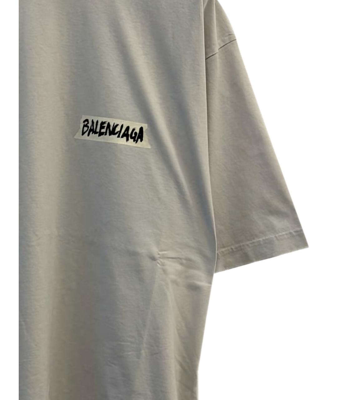 BALENCIAGA Белая хлопковая футболка, фото 2